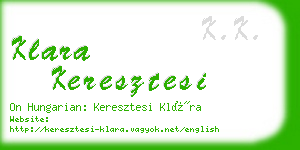 klara keresztesi business card